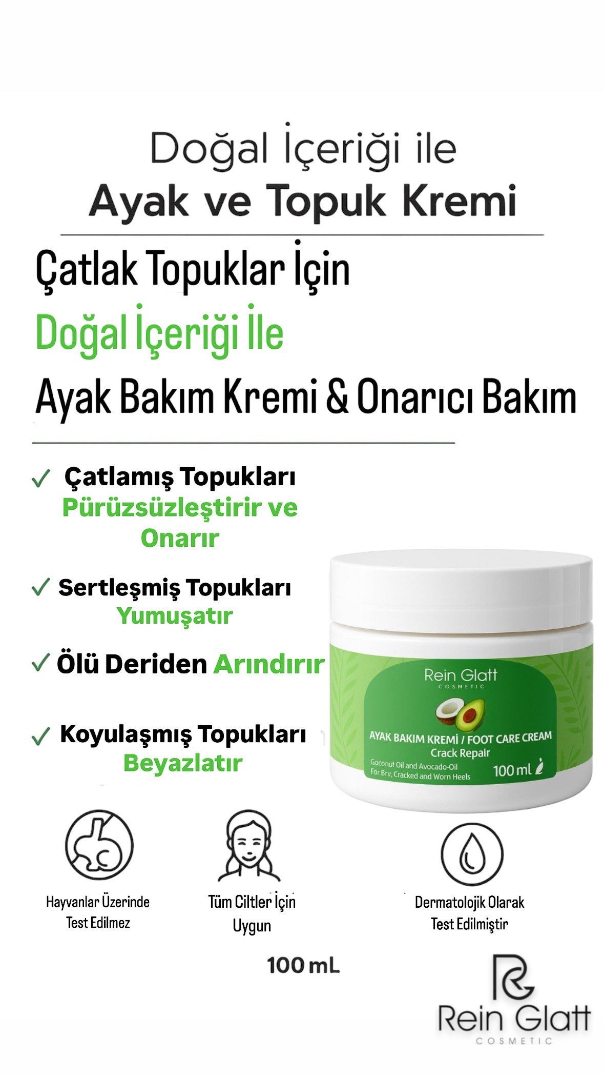 Avakado Yağı Ve Hindistan Yağı Özlü Çatlak Ve Kuru Ayaklar Için Onarıcı Mucize Ayak Kremi 100 ml